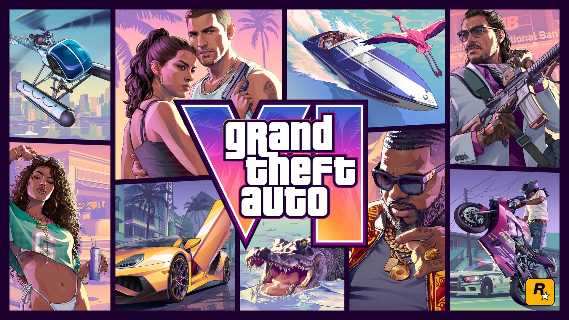 Official GTA VI artwork featuring Jason and Lucia